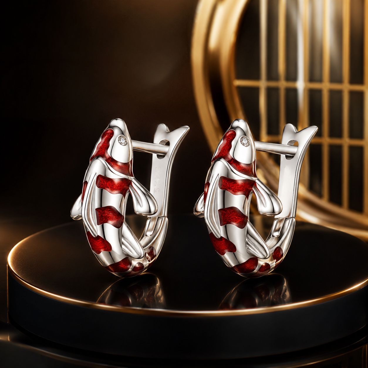 925 Sterling Silver Enamel and CZ Earrings with Platinum Plating for Women  DestGlow