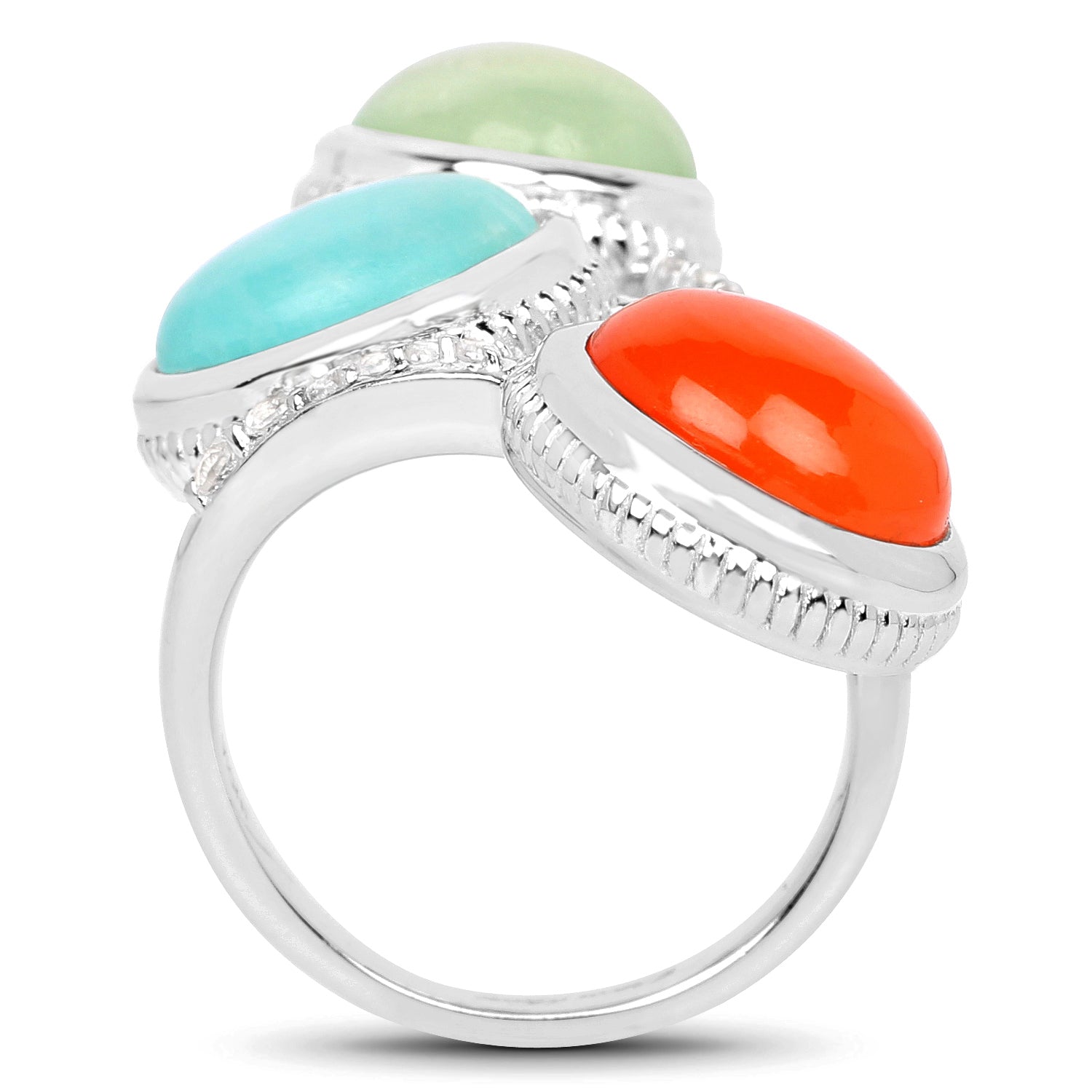 9.50 Carat Genuine Multi Stone .925 Sterling Silver Ring by Bids.com