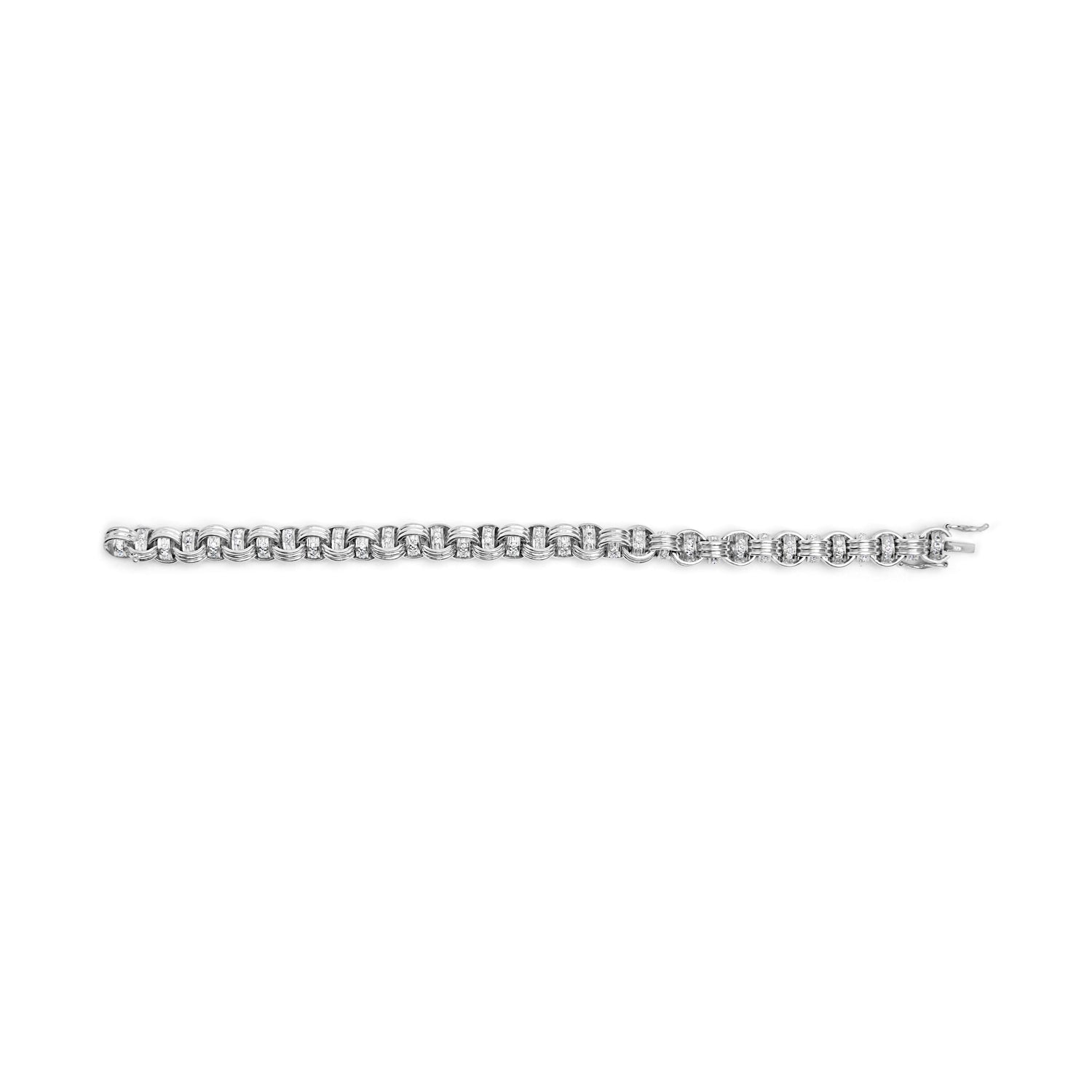 14K White Gold 1/2 Cttw Diamond Knotted Byzantine Link Bracelet (H-I Color, I2-I3 Clarity) - 7" Inches by Bids.com