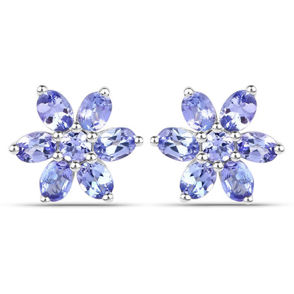 2.24 Carat Genuine Tanzanite .925 Sterling Silver Earrings  DestGlow