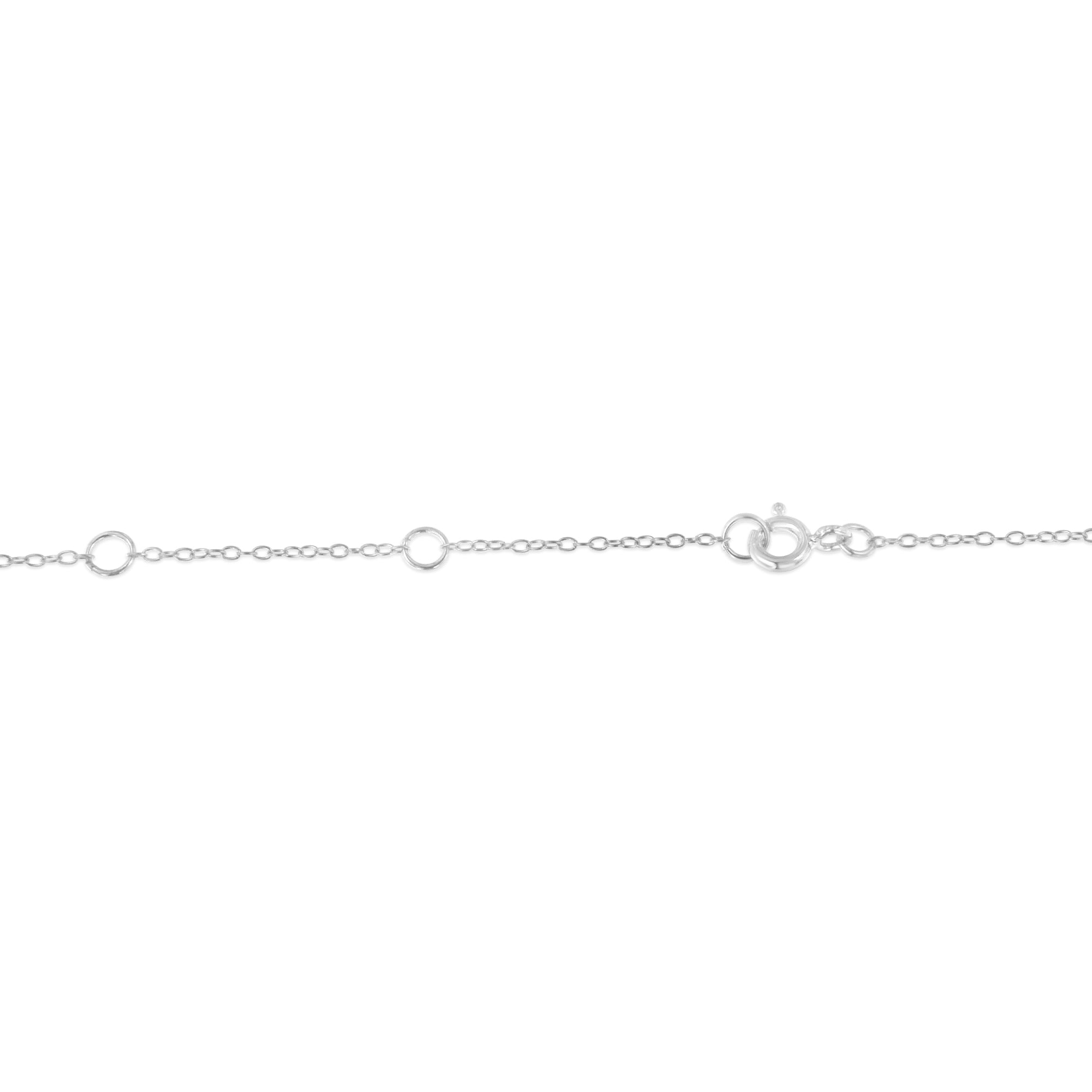 Sterling Silver Treated Blue Color Diamond Station Necklace (1/2 cttw, Blue Color, I2-I3 Clarity) by Bids.com