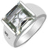 5.71 Carat Genuine Green Amethyst & White Diamond .925 Sterling Silver Ring by Bids.com