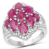 4.72 Carat Genuine Ruby and White Zircon .925 Sterling Silver Ring by Bids.com