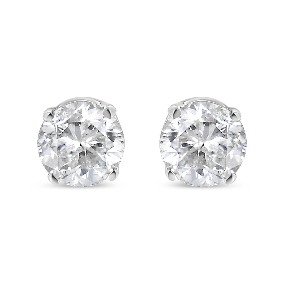 14K White Gold 1.0 Cttw 4-Prong Set Brilliant Round-Cut Solitaire Lab Grown Diamond Push Back Stud Earrings (E-F Color, VVS2-VS1 Clarity) by Bids.com