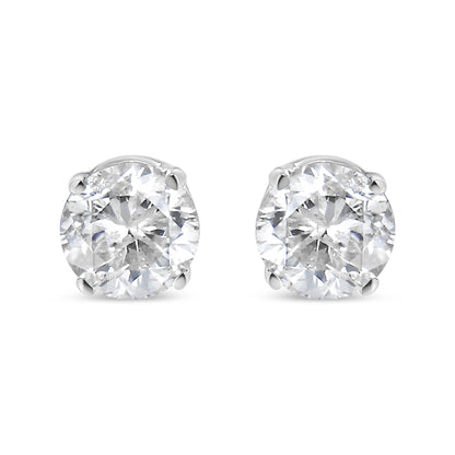 14K White Gold 1.0 Cttw 4-Prong Set Brilliant Round-Cut Solitaire Lab Grown Diamond Push Back Stud Earrings (E-F Color, VVS2-VS1 Clarity) by Bids.com