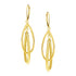 14k Yellow Gold Earrings with Shiny and Textured Teardrop Dangles by Bids.com