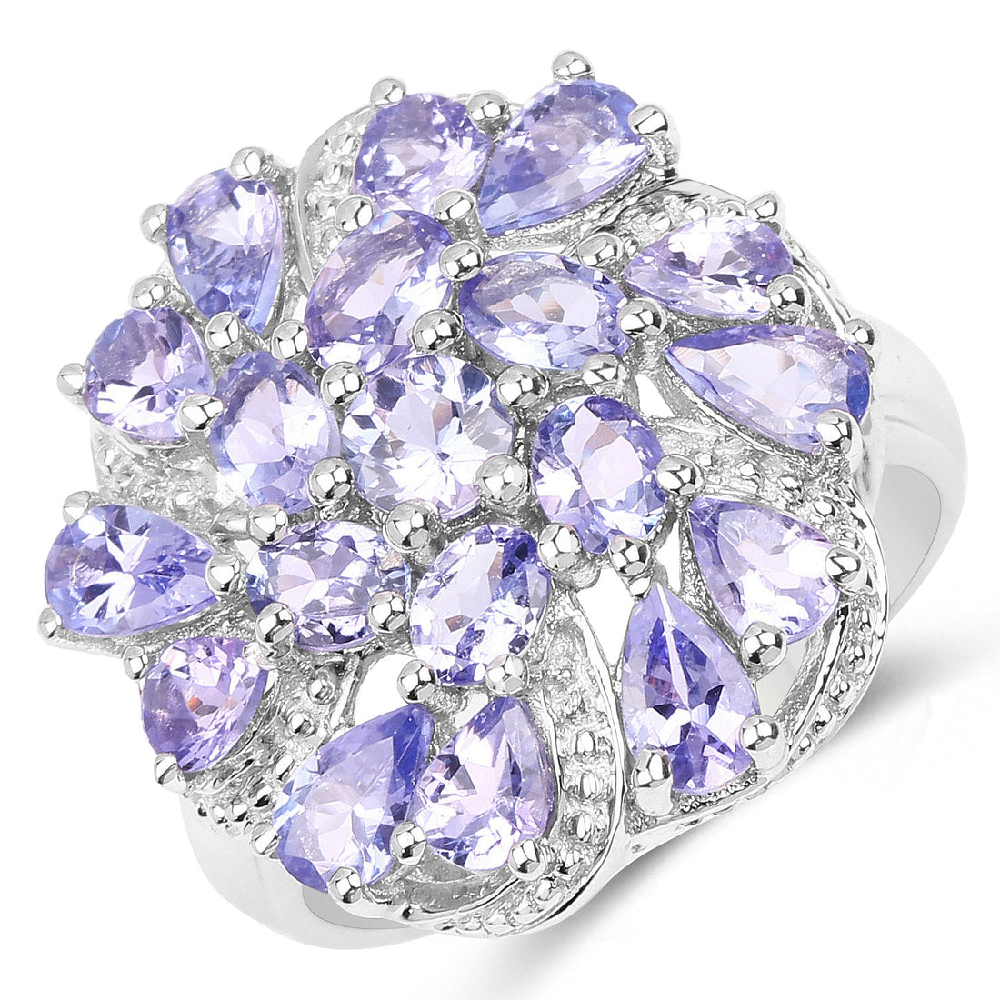 3.35 Carat Genuine Tanzanite .925 Sterling Silver Ring by Bids.com