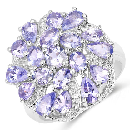 3.35 Carat Genuine Tanzanite .925 Sterling Silver Ring by Bids.com