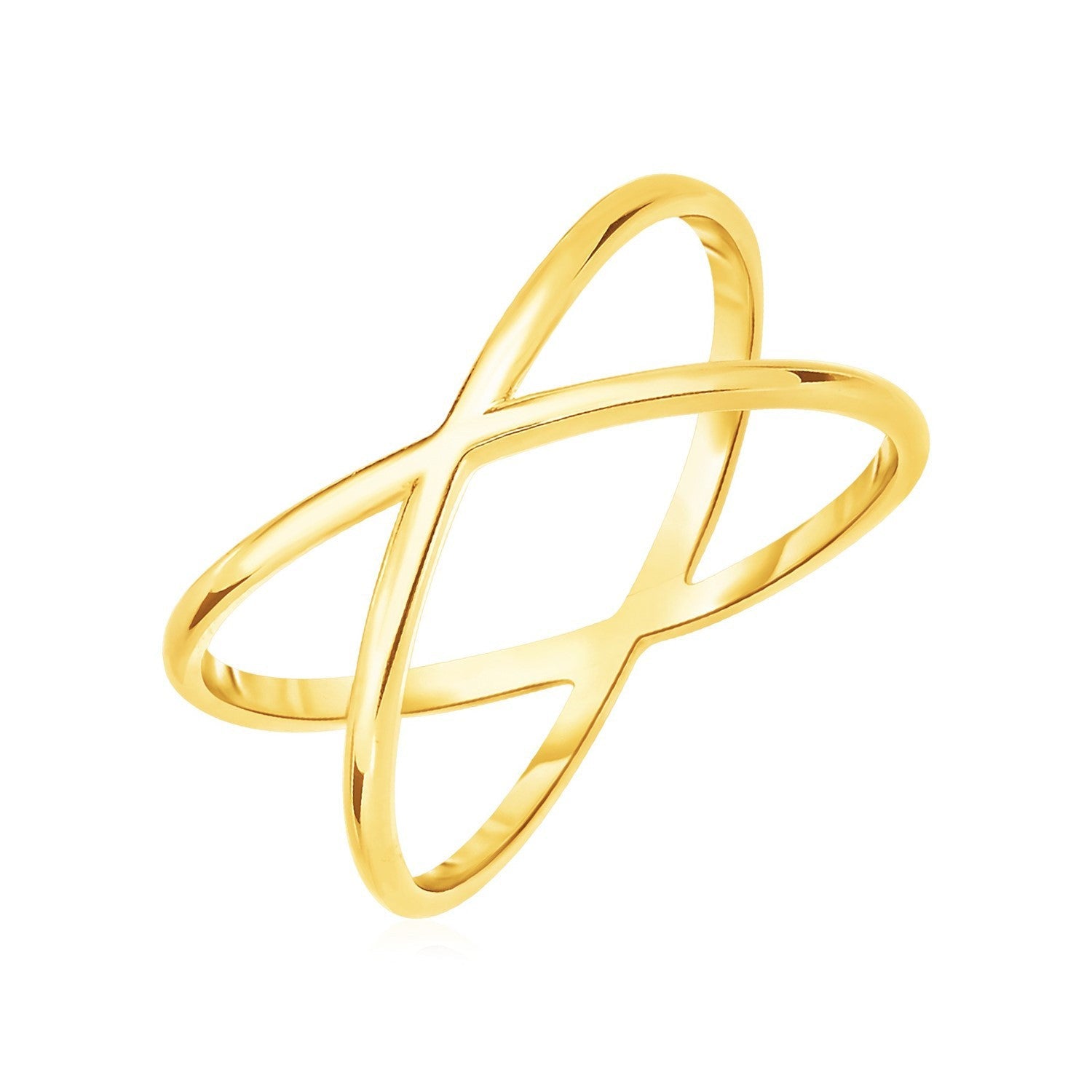 14k Yellow Gold Polished X Profile Ring by Bids.com