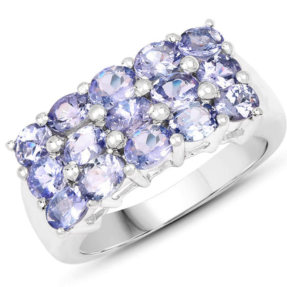 2.55 Carat Genuine Tanzanite .925 Sterling Silver Ring by Bids.com