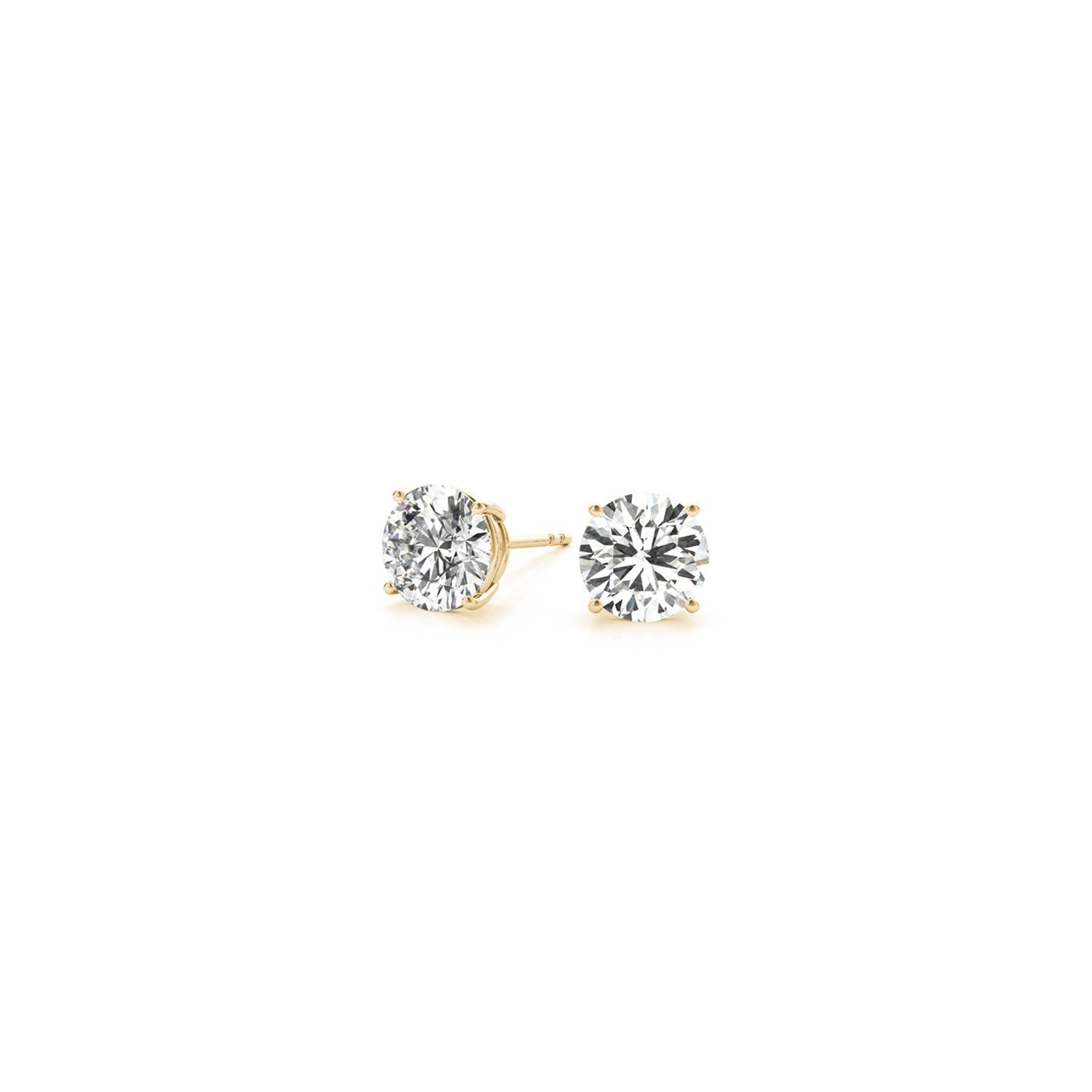 1 cttw Certified IGI Lab Grown Round Diamond Stud Earrings 14k Yellow Gold (G/VS2) by Bids.com