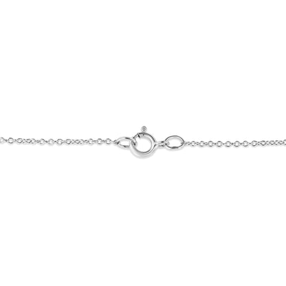 .925 Sterling Silver Prong-Set Diamond Accent Satin Finished Double Circle 18" Pendant Necklace (I-J Color, I1-I2 Clarity) by Bids.com