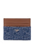 Fendi Men Leather And Denim-Effect Ff Jacquard Card Holder by Luosophy