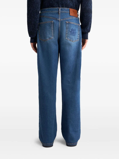 Etro Men Straight-Leg Jeans With Pegaso by Luosophy