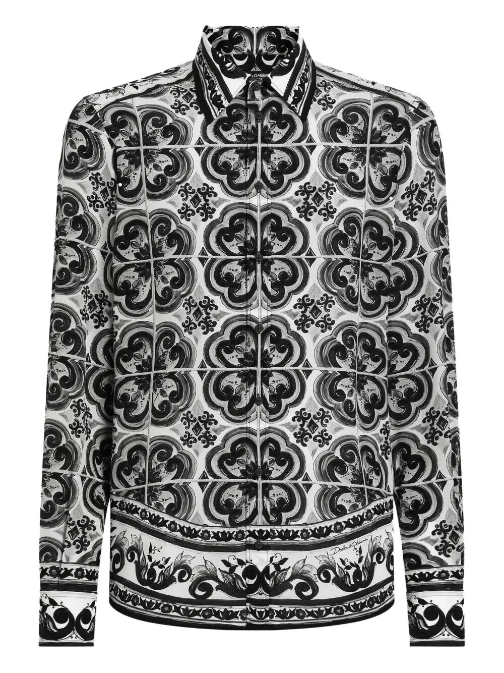 Dolce &amp; Gabbana Men Majolica-Print Silk Shirt by Luosophy