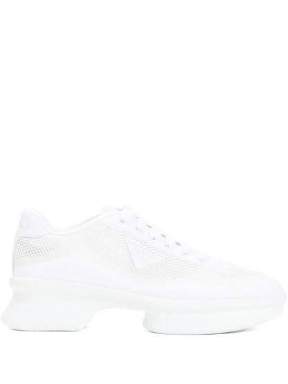 Prada Women Mesh And Re-Nylon Sneakers by Luosophy