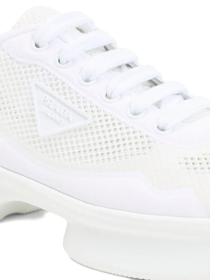 Prada Women Mesh And Re-Nylon Sneakers by Luosophy