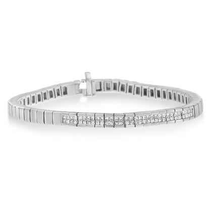 14K White Gold Princess Cut Diamond Bracelet (1.00 cttw, H-I Color, SI1-SI2 Clarity) by Bids.com