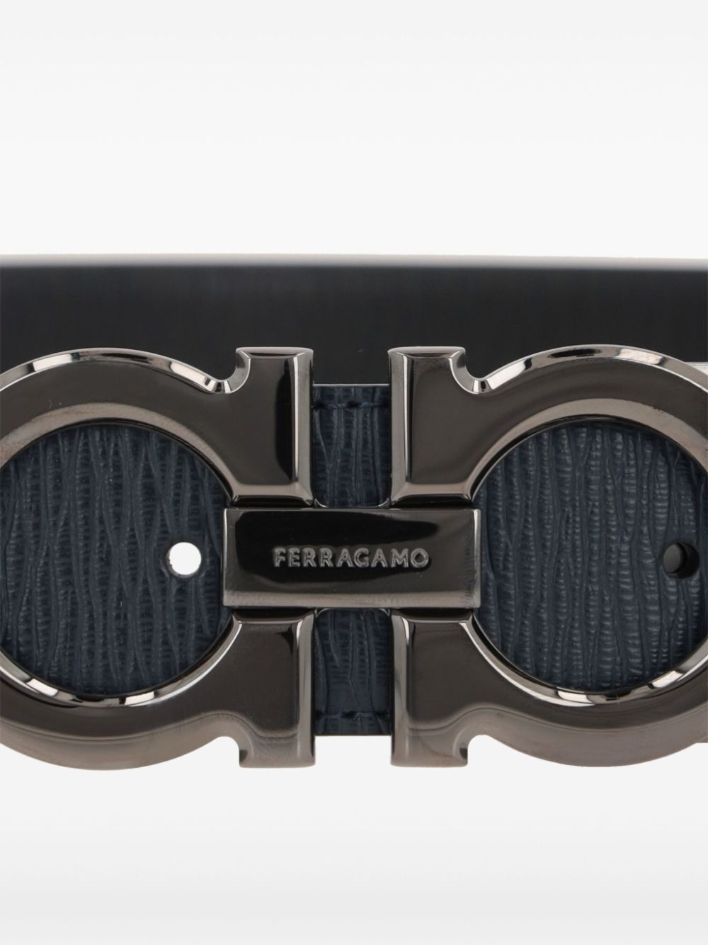 Ferragamo Men Semi-Matt Grained Leather Reversible Gancini Belt by Luosophy