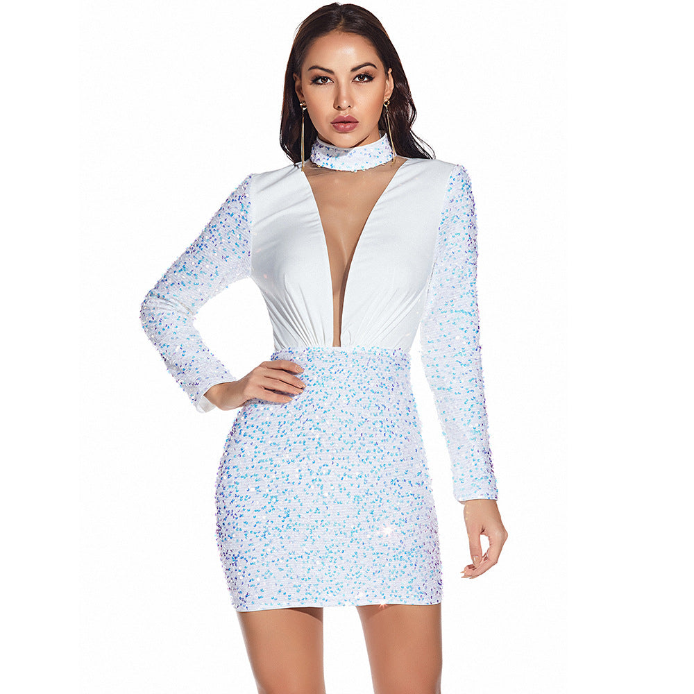 Sexy Retro Long Sleeve Sequ Dress Women Clothing Dress by Ragazza