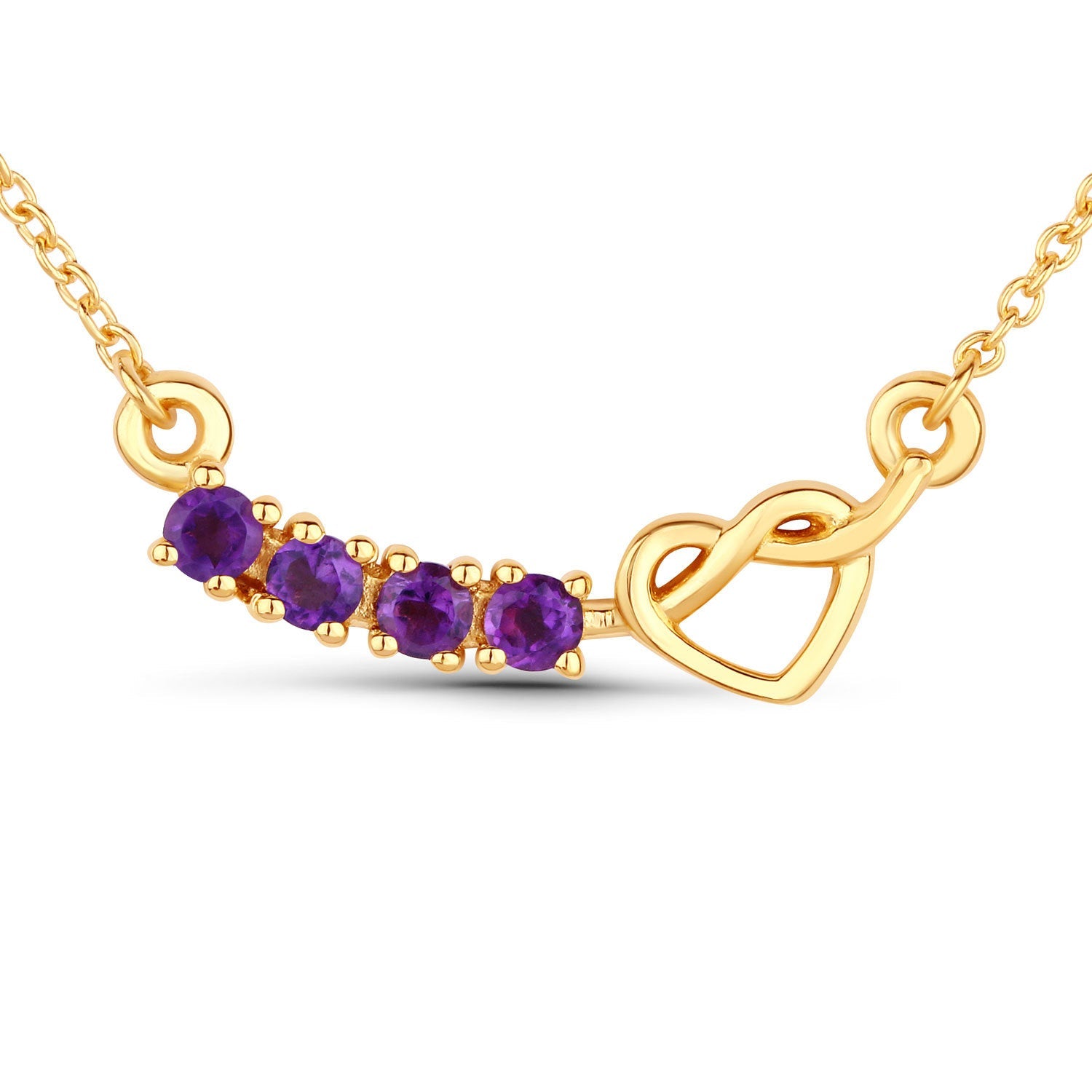0.24 Carat Genuine Amethyst .925 Sterling Silver Necklace by Bids.com