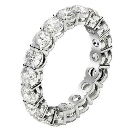 Round Cut Lab Grown Diamond Eternity Ring in 14k White Gold (2 cttw FG/VS2)  DestGlow