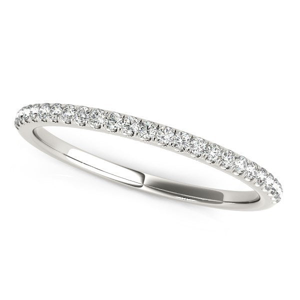 14k White Gold Diamond Wedding Band in Pave Setting (1/8 cttw) by Bids.com
