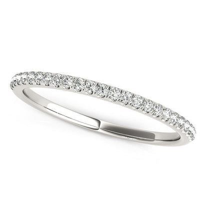 14k White Gold Diamond Wedding Band in Pave Setting (1/8 cttw) by Bids.com