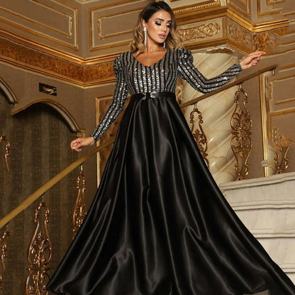 Spring Summer Women Clothing V Neck Swing Dress Sexy Dress Trailing Cocktail Evening Dress by Ragazza