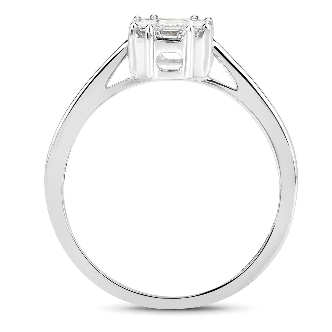 0.48 Carat Genuine White Diamond 18K White Gold Ring by Bids.com