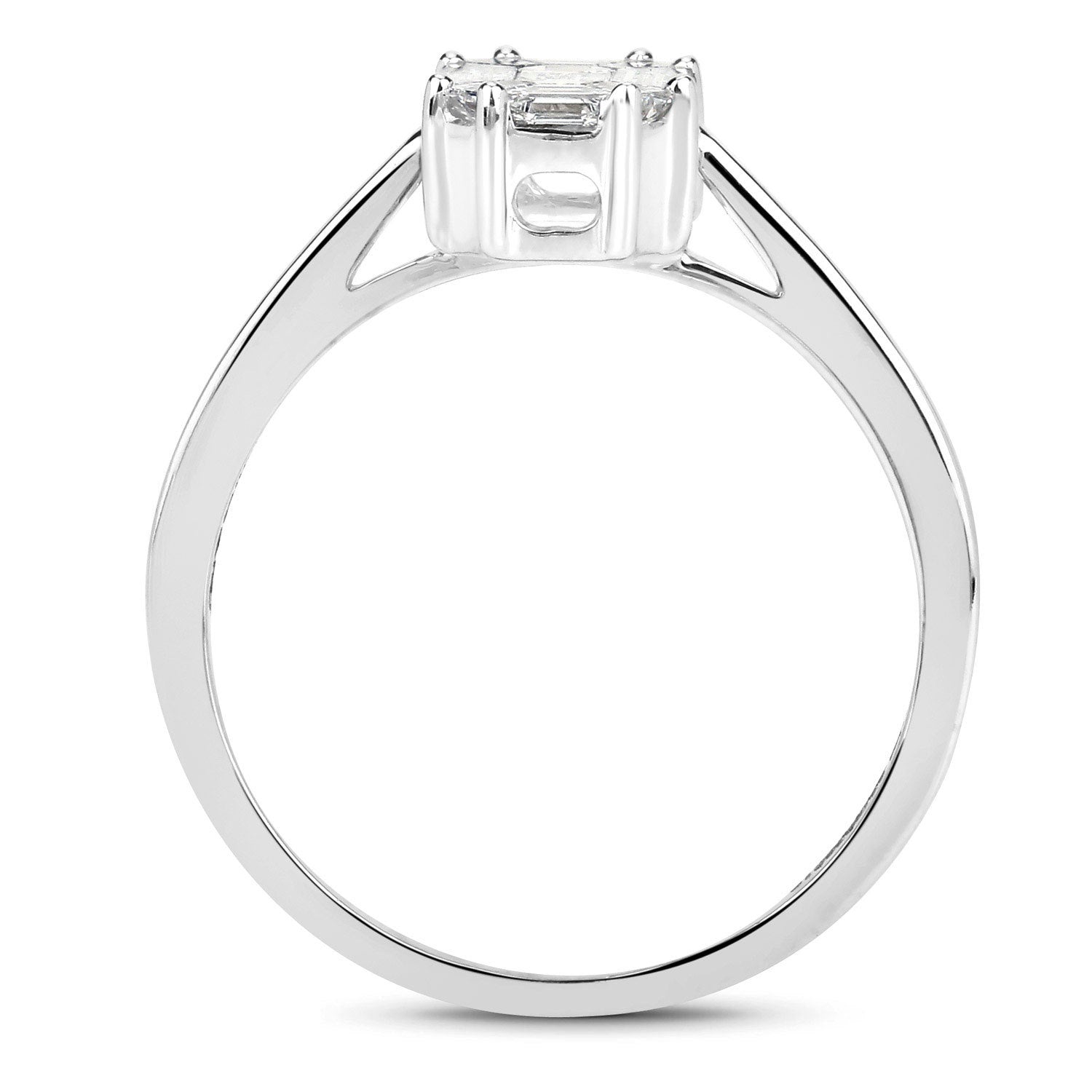 0.48 Carat Genuine White Diamond 18K White Gold Ring by Bids.com