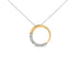 14K White Gold 1/4 Cttw Round-Cut Graduating Diamond Open Circle Hoop 18" Pendant Necklace (J-K Color, I1-I2 Clarity)  DestGlow