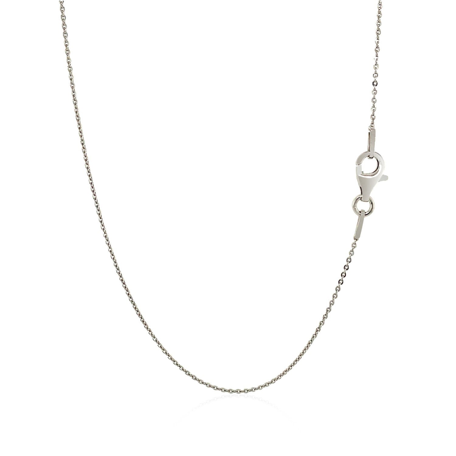 Sterling Silver Rhodium Plated Cable Chain 0.6mm by Bids.com