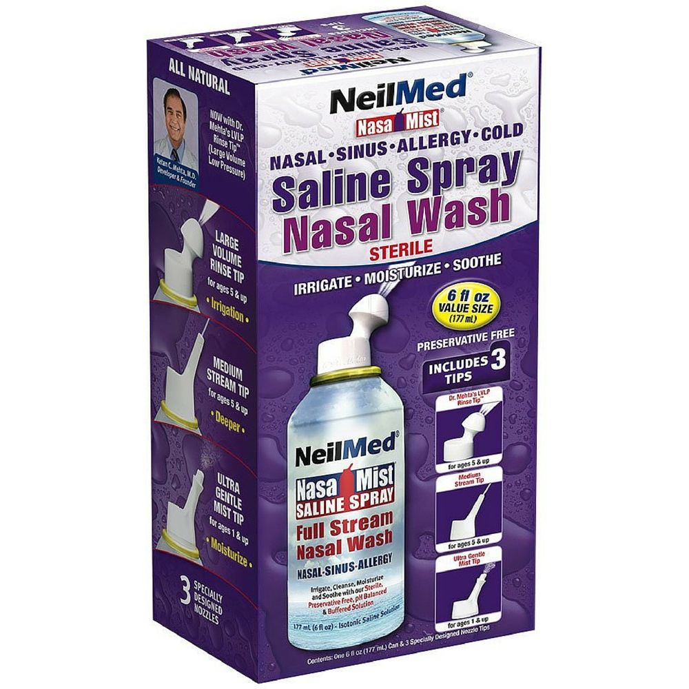 NeilMed NasaMist All-In-One Saline Spray, Extra Value Size, 6.3 oz (177.6g) by Pasteur Pharmacy