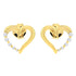 14K Yellow Gold 1/8 Cttw Diamond Journey Heart Hoop Earrings (K-L Color, I1-I2 Clarity) by Bids.com