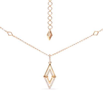 14K Yellow Gold 1/4 Cttw Diamond Double Triangle Geometric 18" Pendant Necklace (G-H Color, SI1-SI2 Clarity) by Bids.com
