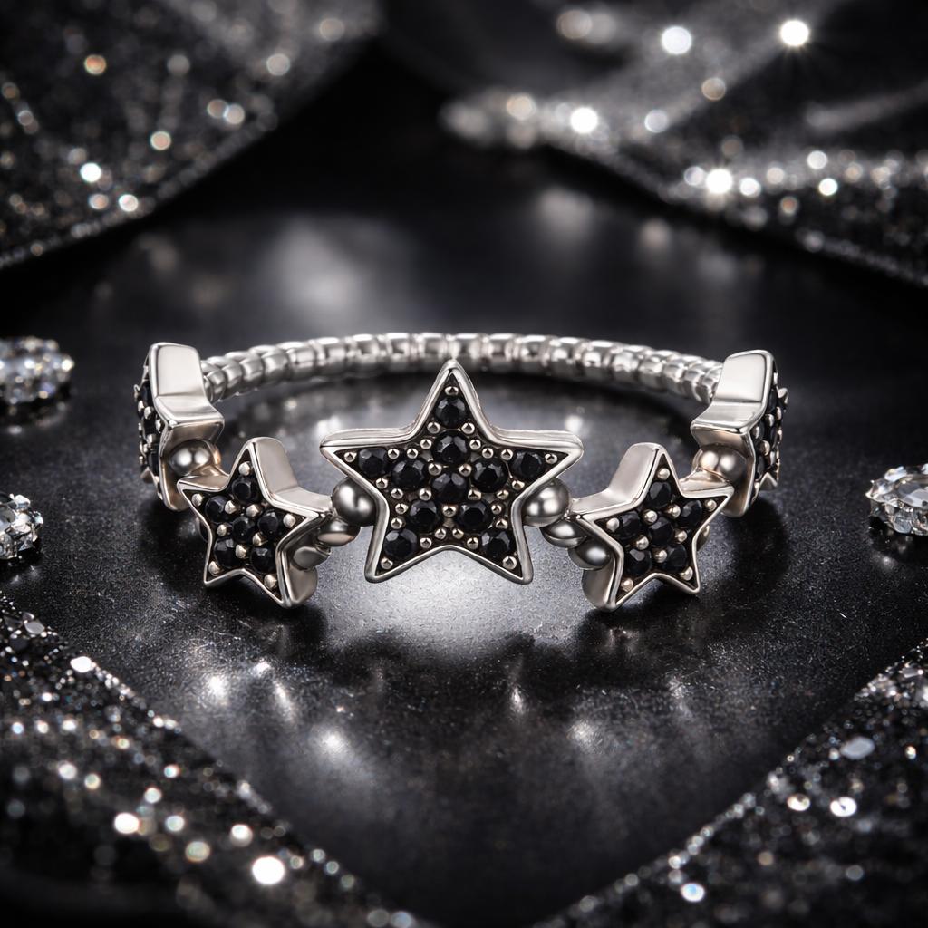 925 Sterling Silver Oxidized Rings with Pavé Setting CZ, Size 6.0 for Women  DestGlow