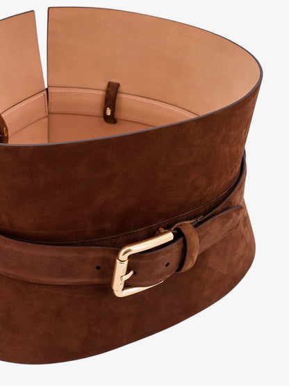 Max Mara Women Brown Nubuck Bustier Belt by Luosophy