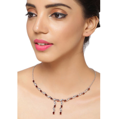 7.65 Carat Genuine Garnet .925 Sterling Silver Necklace by Bids.com
