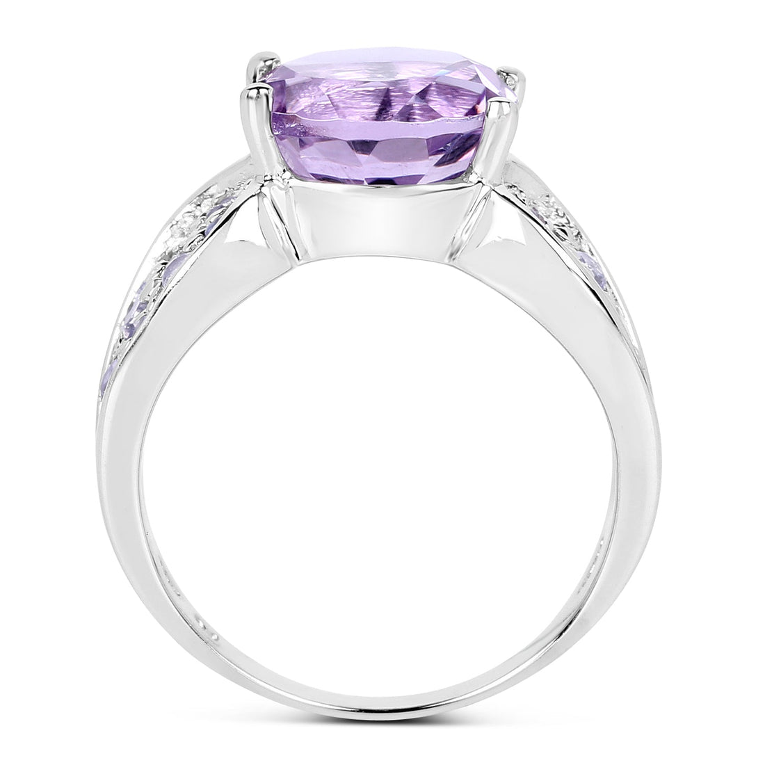 4.07 Carat Genuine Amethyst &amp; Tanzanite .925 Sterling Silver Ring by Bids.com