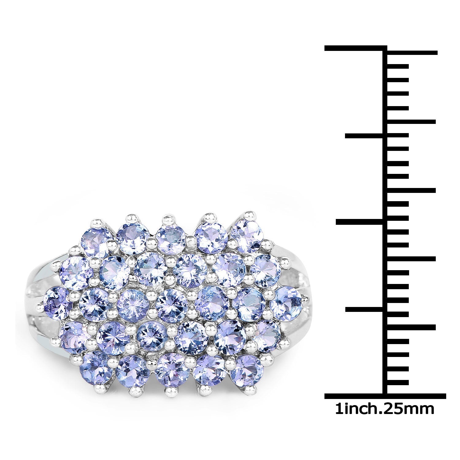2.03 Carat Genuine Tanzanite .925 Sterling Silver Ring by Bids.com