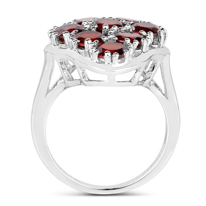 5.22 Carat Genuine Garnet .925 Sterling Silver Ring by Bids.com