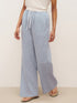 100% Linen Elastic Waist Straight-Leg Trousers JOURDAN by LINTICO