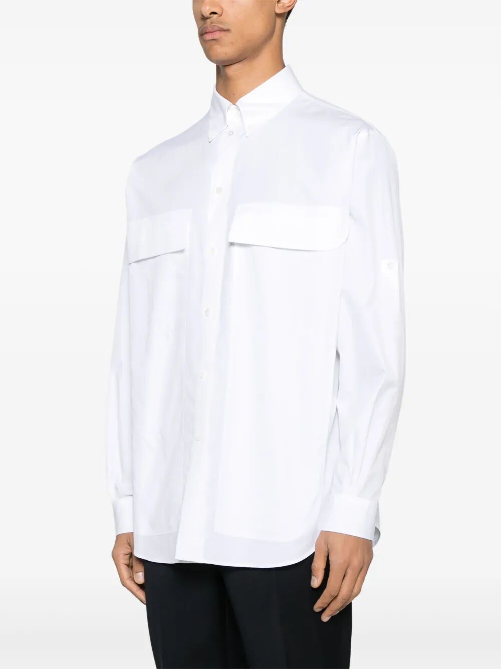 Fendi Men Topstitched Fendi Roma Lettering Cotton Shirt by Luosophy