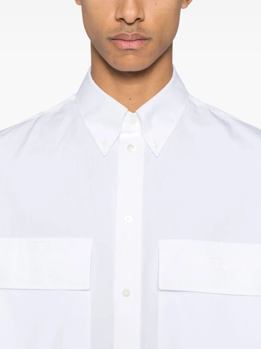 Fendi Men Topstitched Fendi Roma Lettering Cotton Shirt by Luosophy