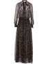 Saint Laurent Women Semi-Sheer Lavallière Maxi Dress In Lurex Paisley by Luosophy