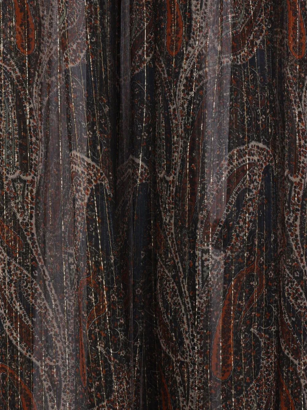 Saint Laurent Women Semi-Sheer Lavallière Maxi Dress In Lurex Paisley by Luosophy