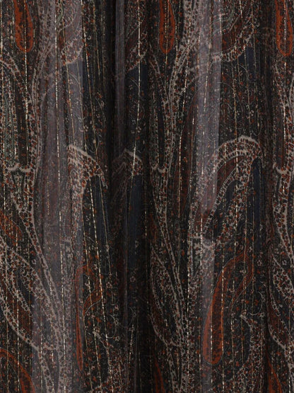 Saint Laurent Women Semi-Sheer Lavallière Maxi Dress In Lurex Paisley by Luosophy