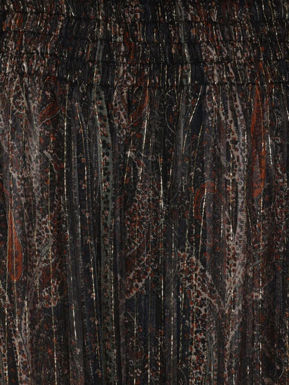 Saint Laurent Women Semi-Sheer Lavallière Maxi Dress In Lurex Paisley by Luosophy
