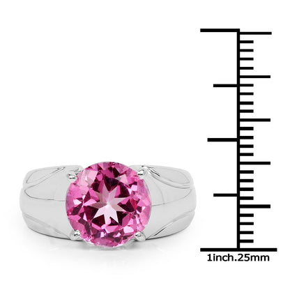 4.55 Carat Genuine Pink Topaz .925 Sterling Silver Ring by Bids.com